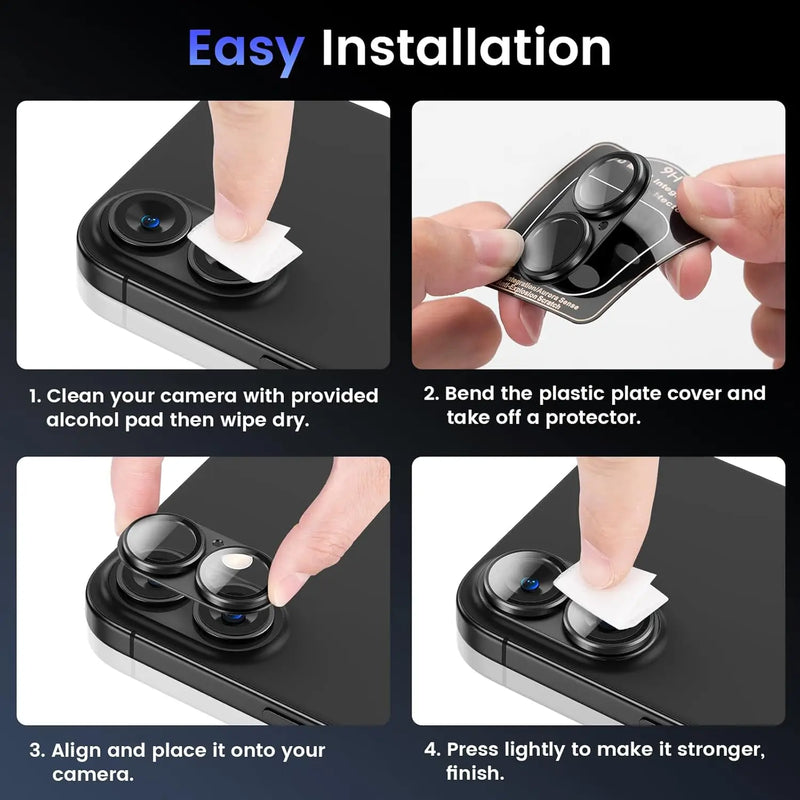 Metal Camera Lens Protector with Tempered Glass for iPhone – 1+1 FREE-Blue-For iPhone 14-State of Style