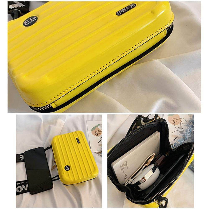 Compact hard-shell travel handbag
