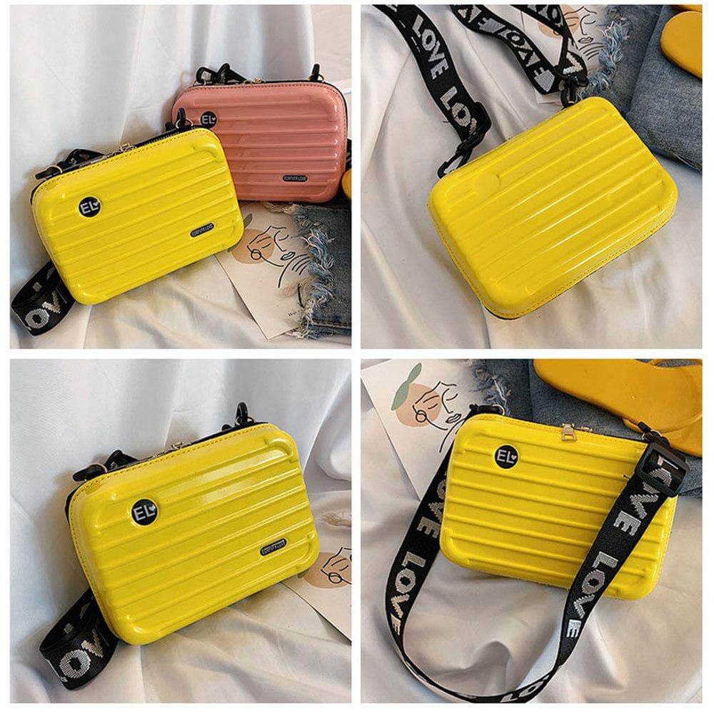 Compact hard-shell travel handbag