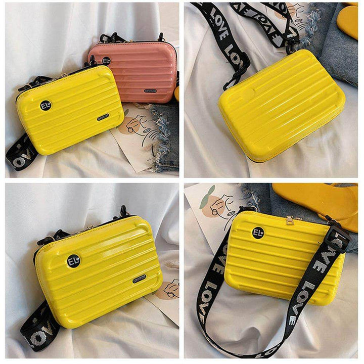 Compact hard-shell travel handbag