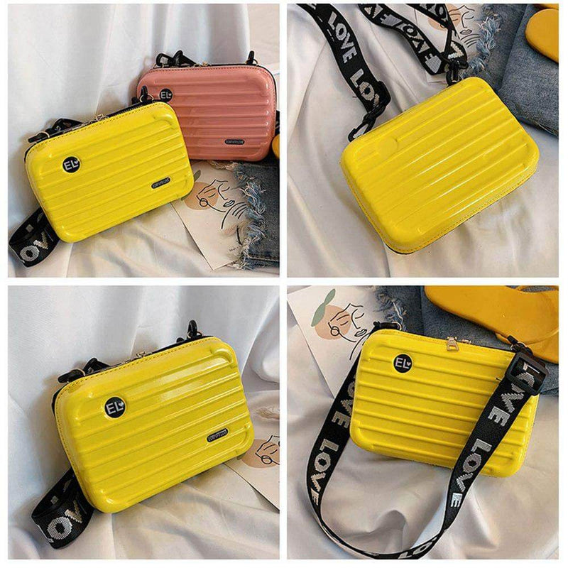 Compact hard-shell travel handbag