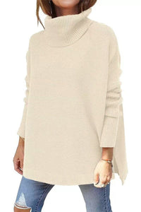 Warm loose-fitting women's sweater with turtleneck - Amara