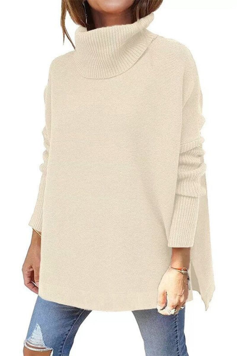 Warm loose-fitting women's sweater with turtleneck - Amara