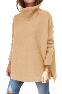Warm loose-fitting women's sweater with turtleneck - Amara