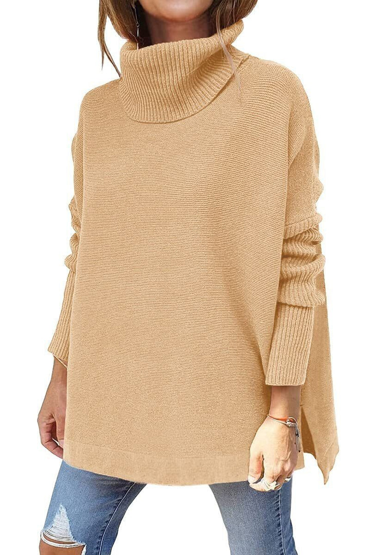 Warm loose-fitting women's sweater with turtleneck - Amara