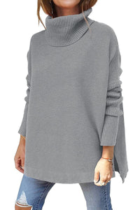 Warm loose-fitting women's sweater with turtleneck - Amara