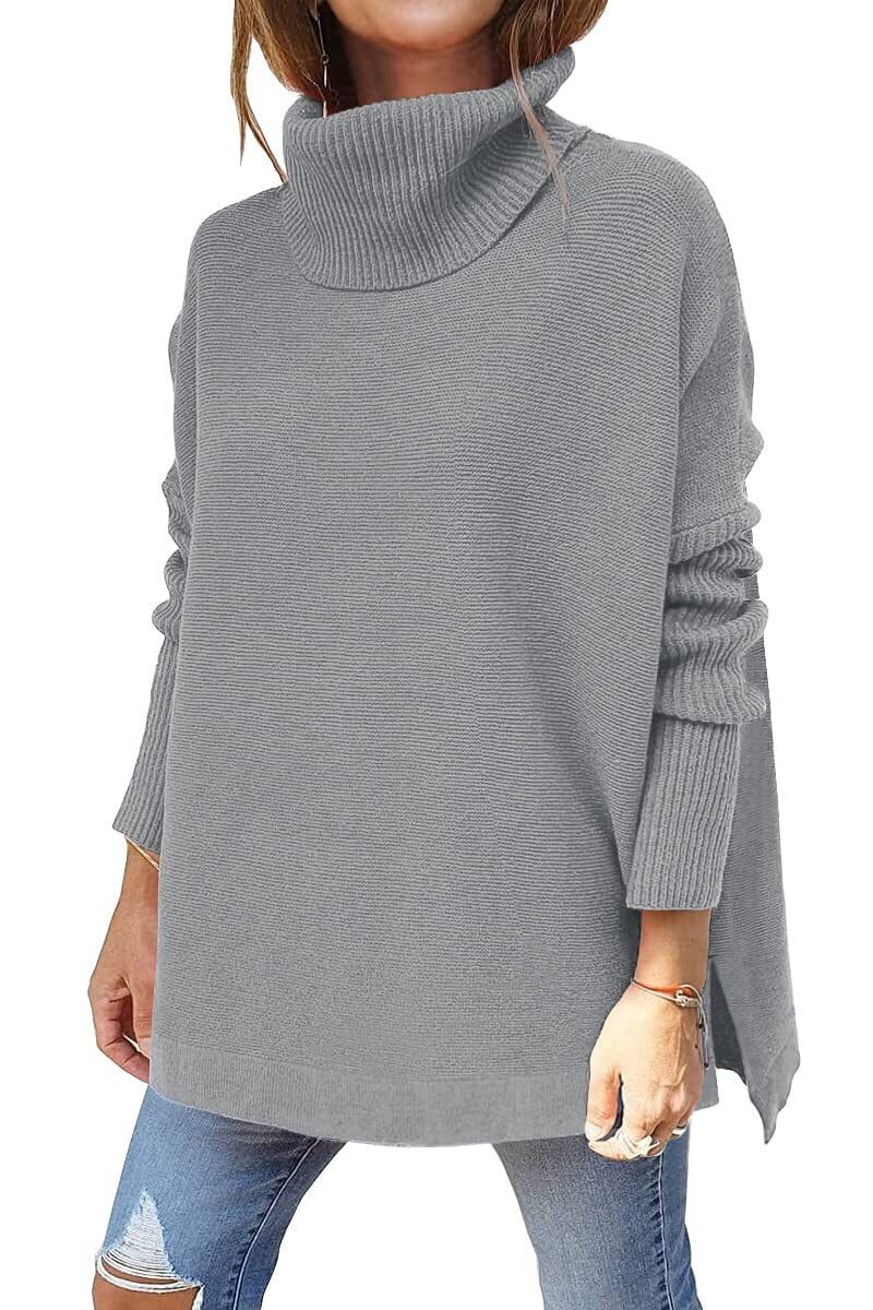 Warm loose-fitting women's sweater with turtleneck - Amara