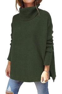 Warm loose-fitting women's sweater with turtleneck - Amara