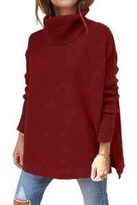 Warm loose-fitting women's sweater with turtleneck - Amara