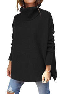 Warm loose-fitting women's sweater with turtleneck - Amara