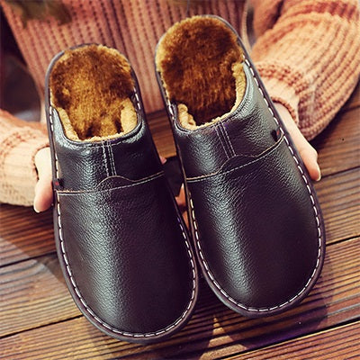 Waterproof Men's Leather Slippers – Matthias