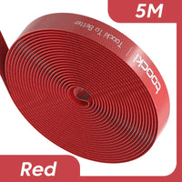 Toocki Kabel-Organizer, Drahtwickler, USB-Kabelmanagement, Schutz für Kopfhörer, Maus, Kabelbinder, Telefonzubehör für iPhone, Samsung-5M Red-State of Style