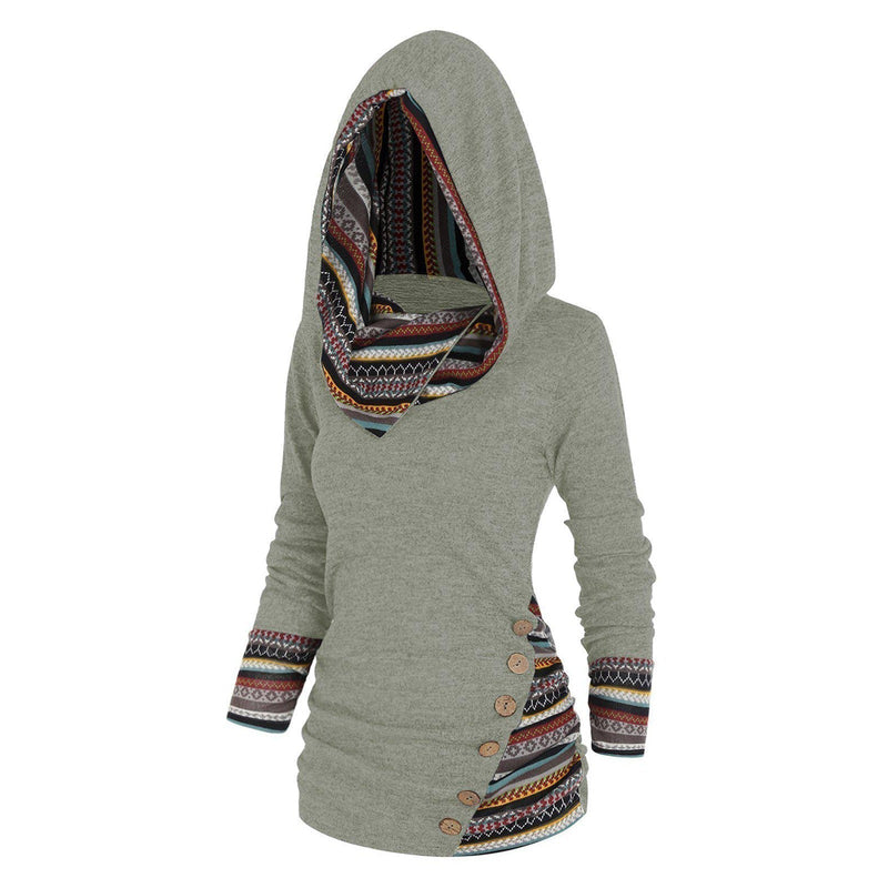 Autumn Women's Hoodie with Tribal Pattern – Tavira