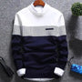 Herren Strickpullover mit Streifen und Colourblock-Design – Matteo