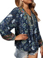 Vintage Boho Sommerbluse mit Blumenprint und langen Ärmeln – Sana