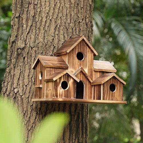 Funktionelles Holz-Nistkastenhaus für Gartenvögel – Nestora