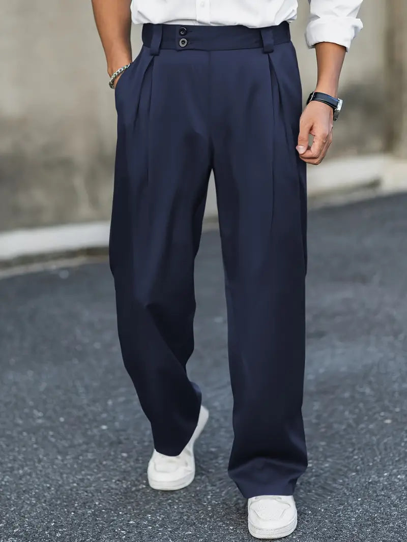 Locker geschnittene Hose mit Bundfalten – Matteo