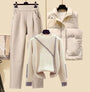 3-Teiliges Damen Herbstset Hose, Weste und Pullover – Amira Herbstzauber Edition