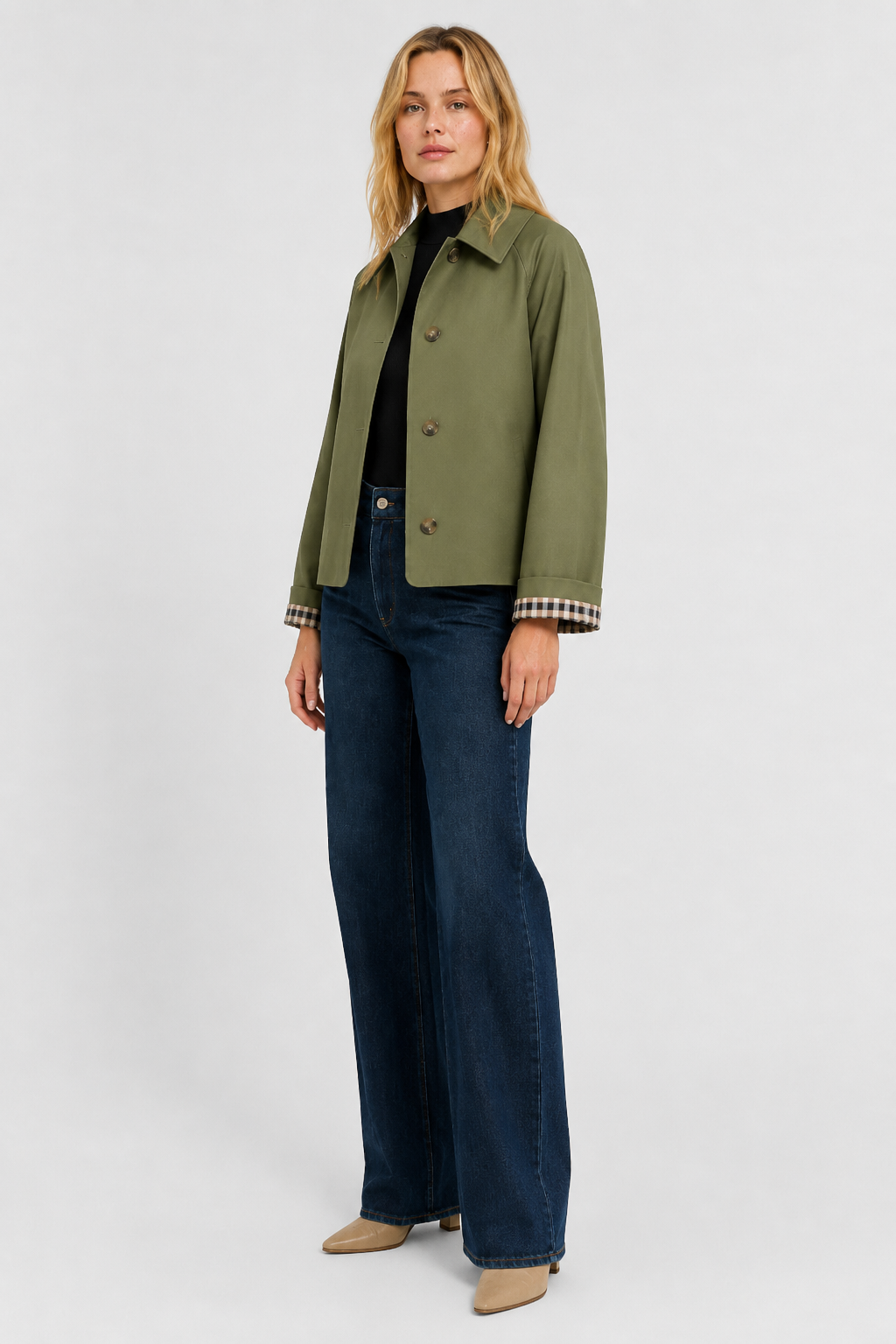 Women's Lightweight Jacket with Relaxed Fit and Vichy Lining 11