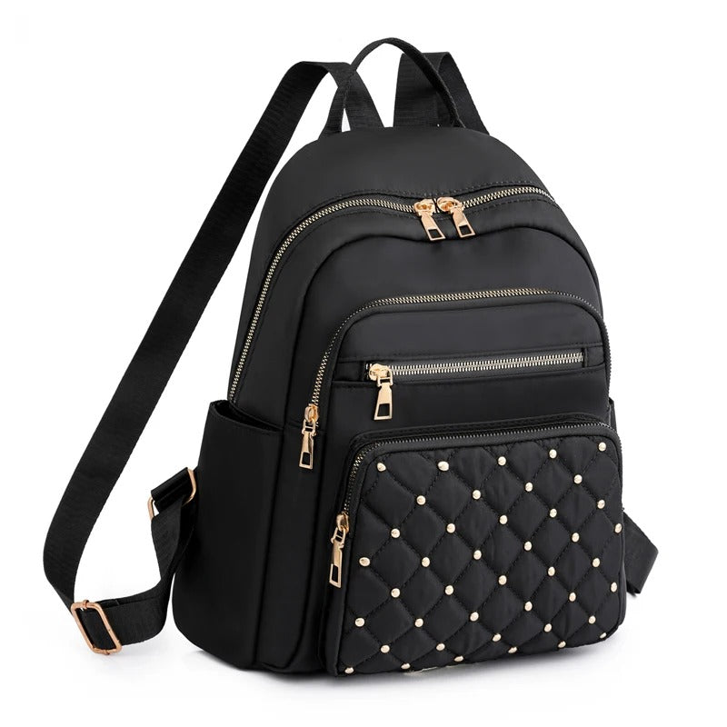 Leichter wasserabweisender Nylon-Rucksack für Damen – Reisen & Schule