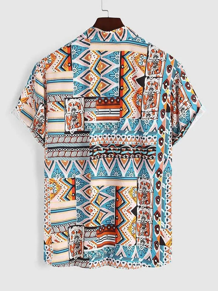 Sommer Women's Shirt with Ethnic Print and Chest Pocket – Nova