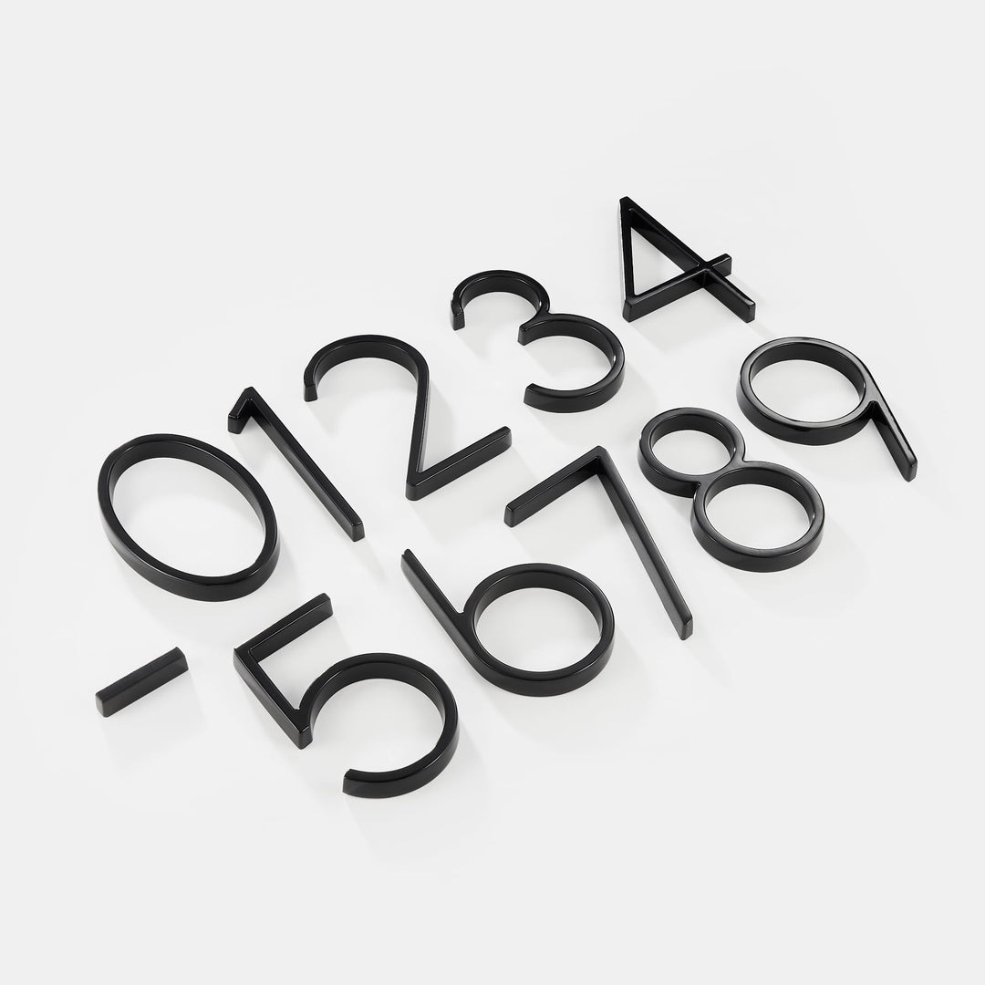 Números de casa modernos negros con diseño flotante – Numbré