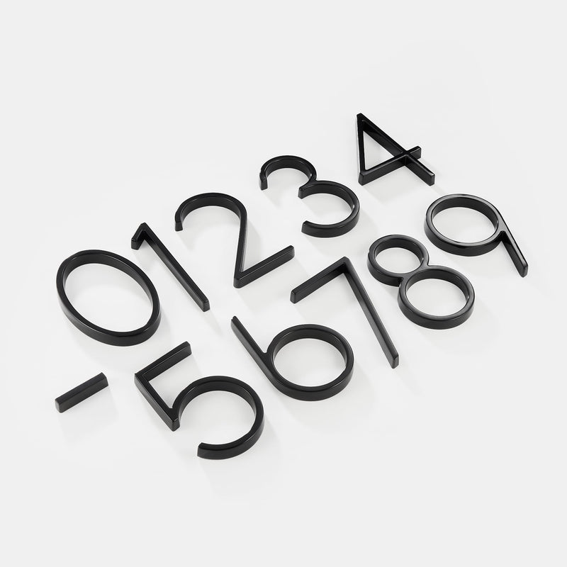 Números de casa modernos negros con diseño flotante – Numbré