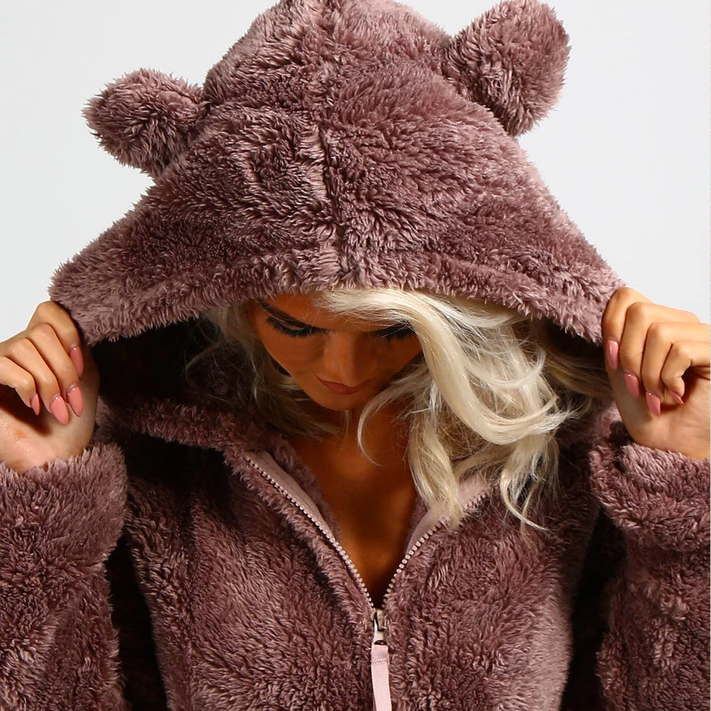 Super soft fleece overall with bear ears – BearHug