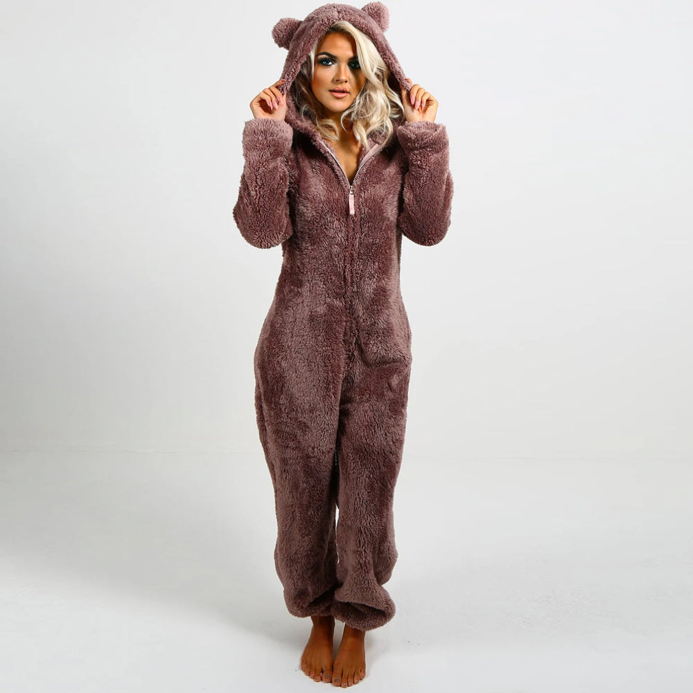 Super soft fleece overall with bear ears – BearHug