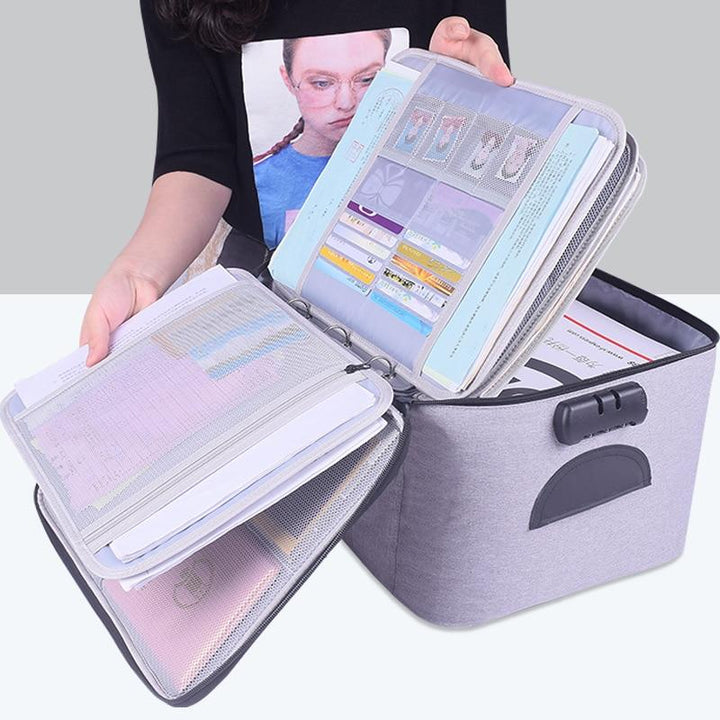 Lockable Waterproof Document Storage Box – Buy 1, Get 1 FREE Multi-layer Travel Case