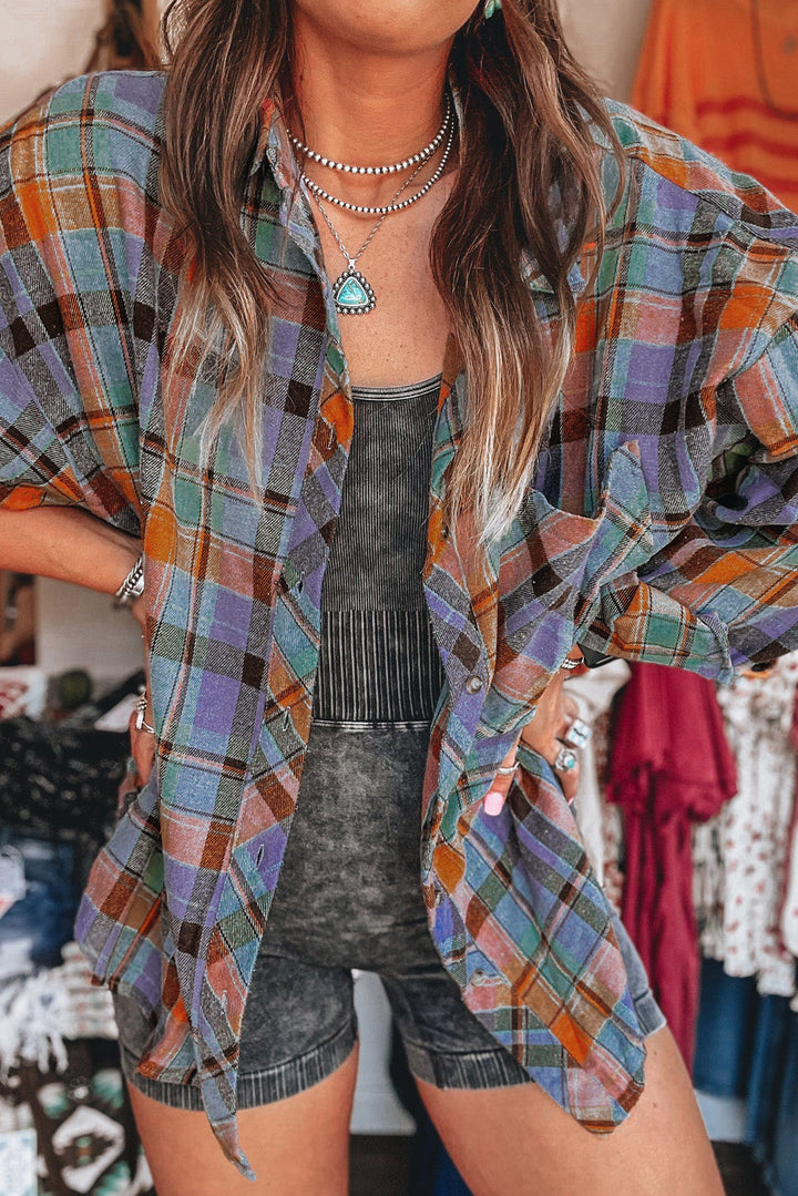 Vintage Checkered Pattern Shirt – Selora