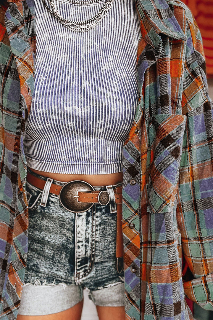 Vintage Checkered Pattern Shirt – Selora