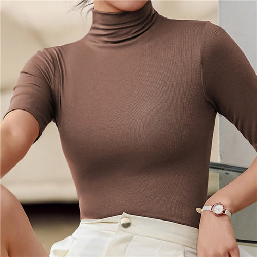 Nahtlose Damenrollkragenpullover mit schlanker Passform – Nina