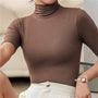 Nahtlose Damenrollkragenpullover mit schlanker Passform – Nina
