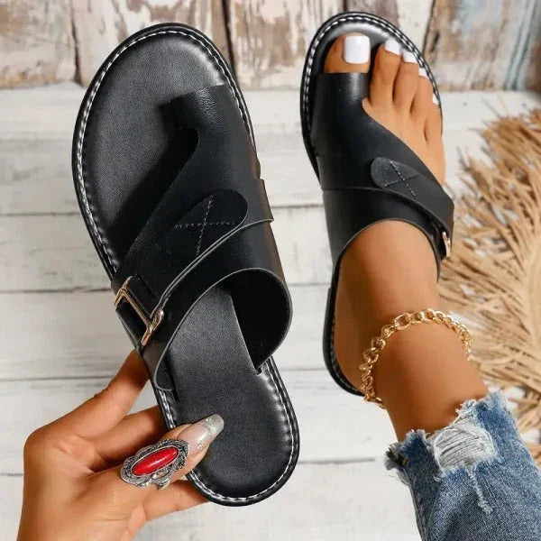 Orthopedic Women's Leather Sandals with Hallux Valgus Correction – Livia