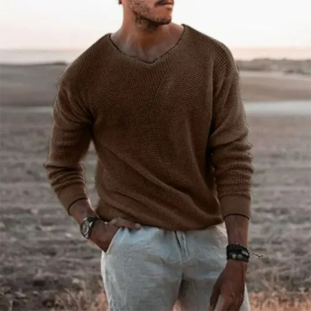 Warmer Herren Strickpullover mit Langarm – Sigfried