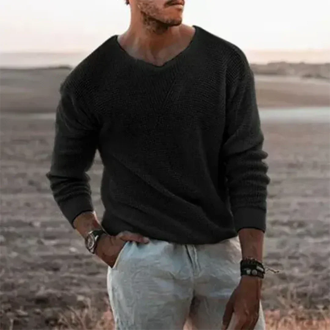 Warmer Herren Strickpullover mit Langarm – Sigfried