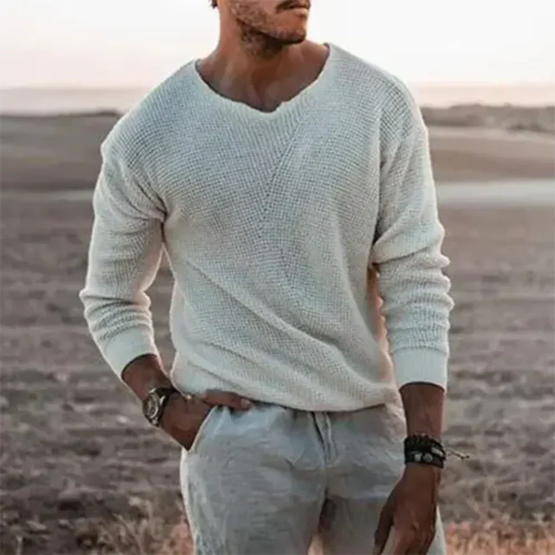 Warmer Herren Strickpullover mit Langarm – Sigfried