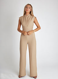 Airy women's jumpsuit with wide legs and V-neck – Maribel