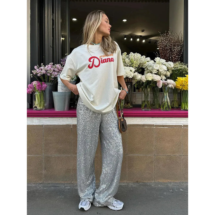 Silky Sequin Pants - Luna