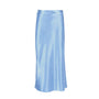 Satinschimmernder Damen Midirock in A-Linie mit hoher Taille – Liora