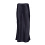 Satinschimmernder Damen Midirock in A-Linie mit hoher Taille – Liora