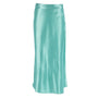 Satinschimmernder Damen Midirock in A-Linie mit hoher Taille – Liora