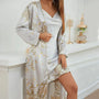 Zweiteiliges Satin Nachtwäsche-Set Damen mit Trägerkleid & Kimono – Salena