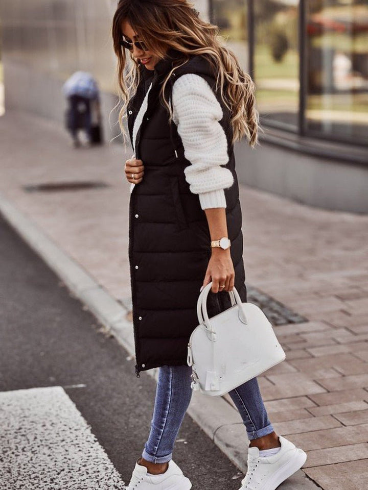 Behagelig, knælange dame-bodywarmer – Livia