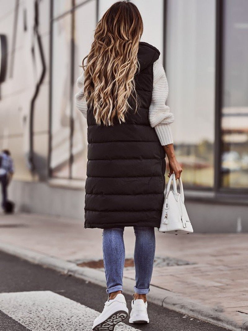 Behagelig, knælange dame-bodywarmer – Livia