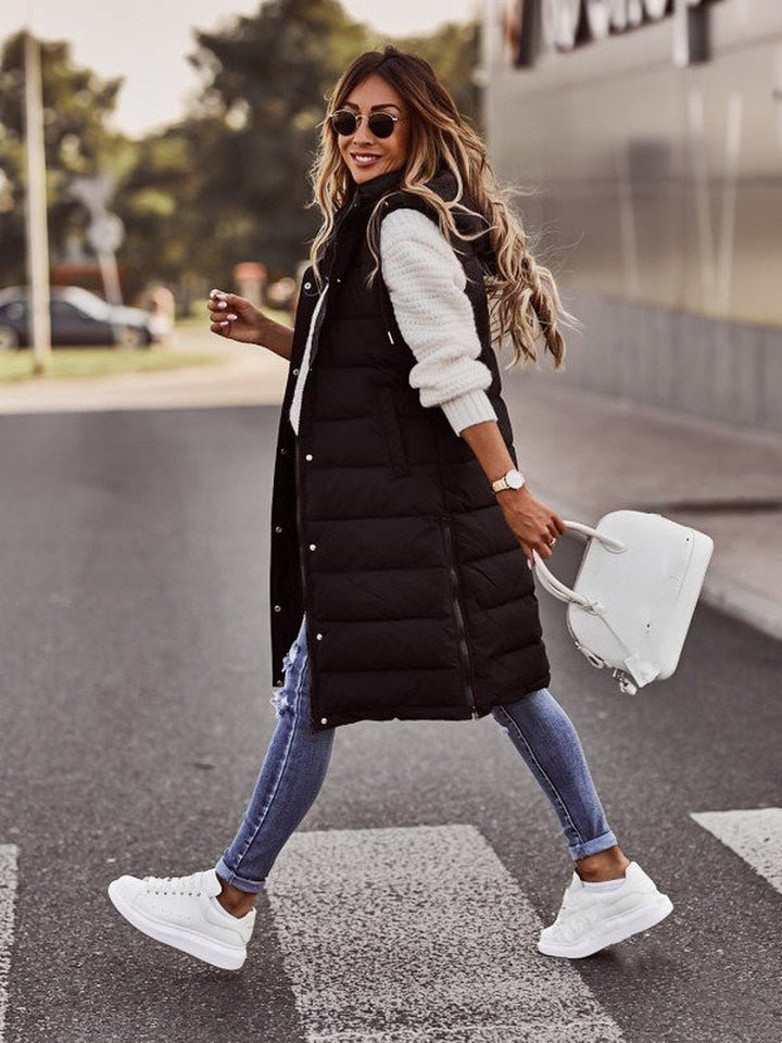 Behagelig, knælange dame-bodywarmer – Livia