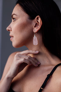 Aura Rose Quartz Protective Earrings - Ameline