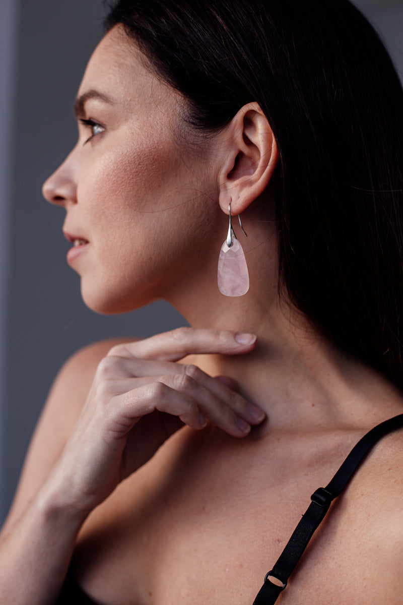 Aura Rose Quartz Protective Earrings - Ameline