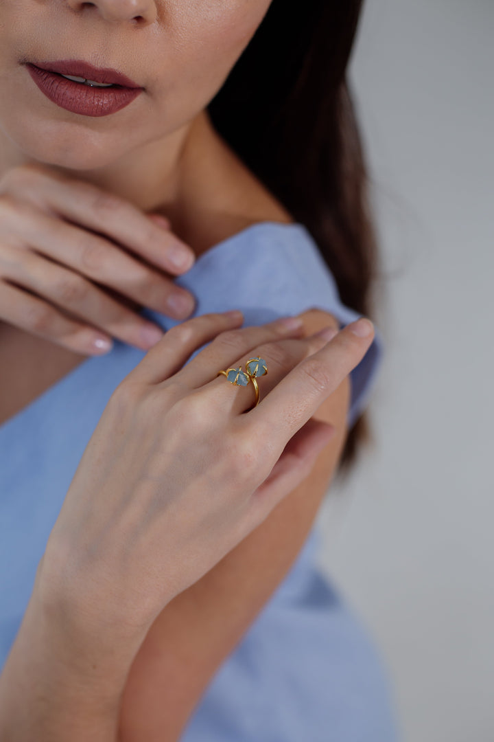 Unique Raw Gemstone Ring - Mira